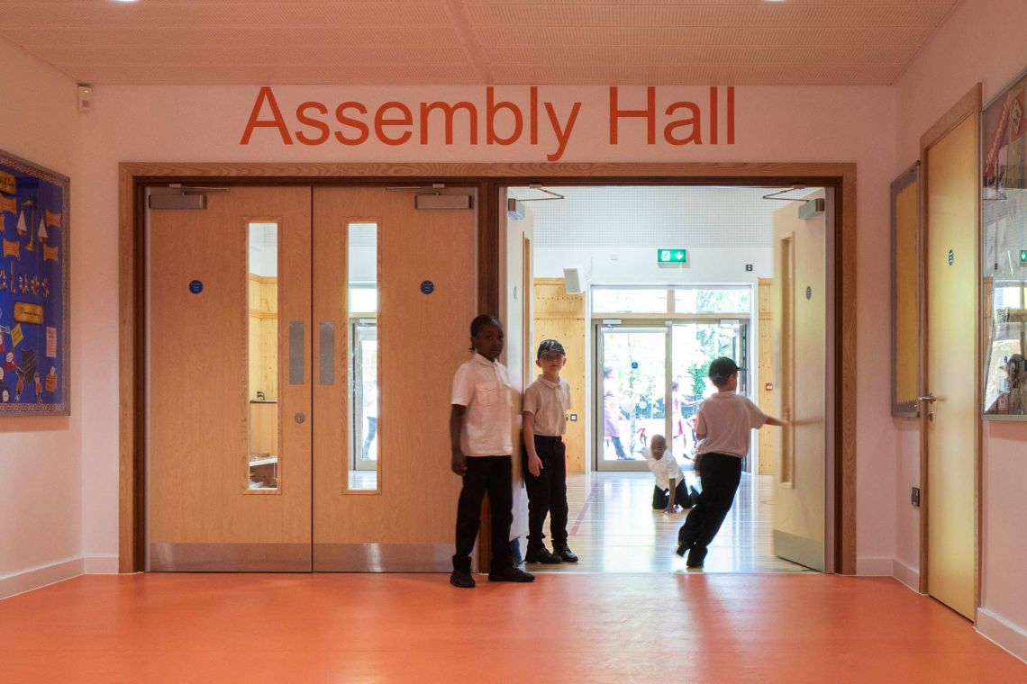 Bellenden Primary School Assembly Hall- Integral Finger Guard