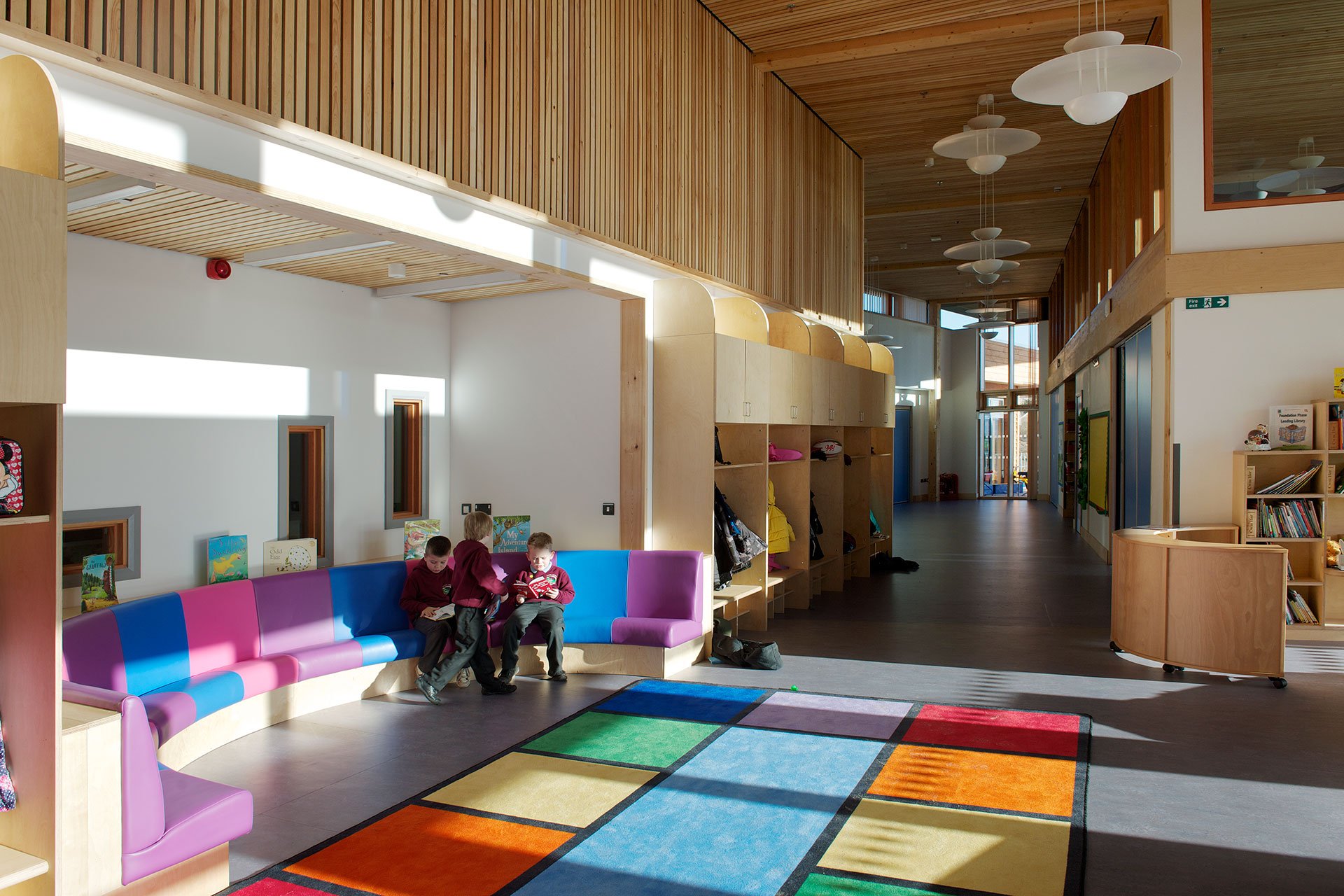 Colourful school entrance