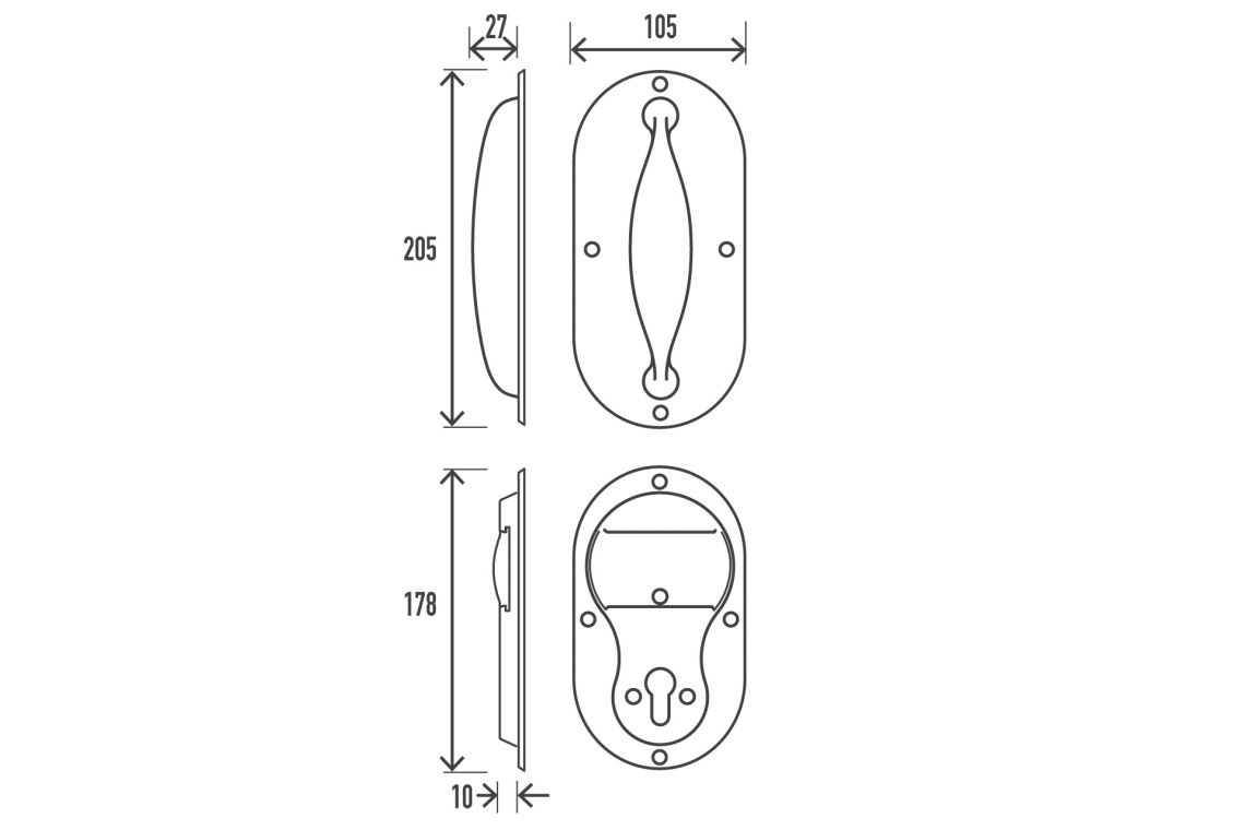 Handle back-plate option AEP