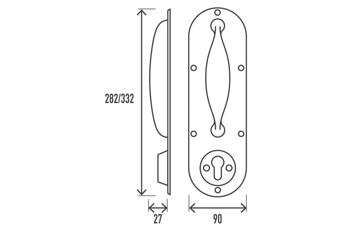 Handle back-plate option C