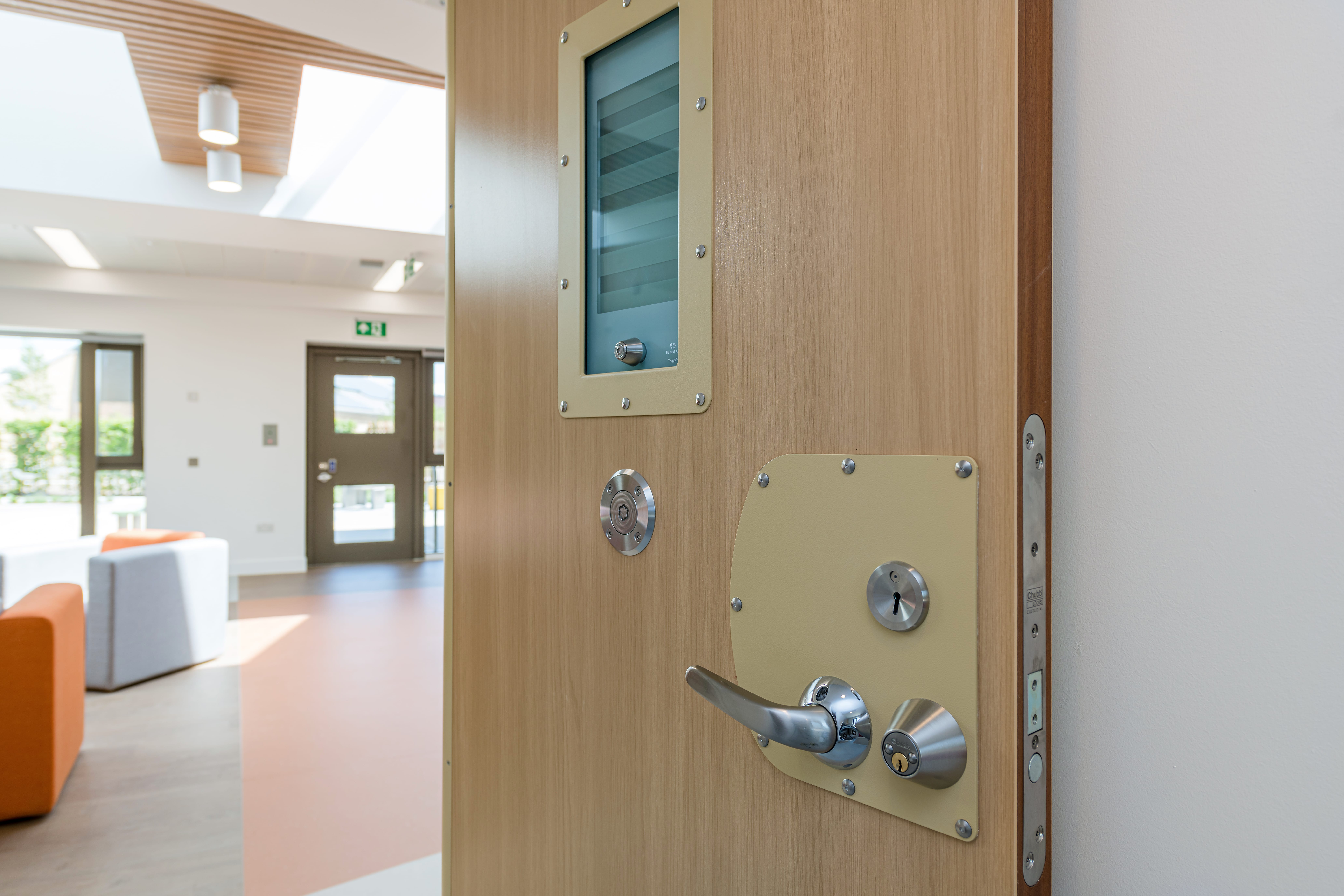 Chubb lock custodial aesthetic door to support inmate mental health